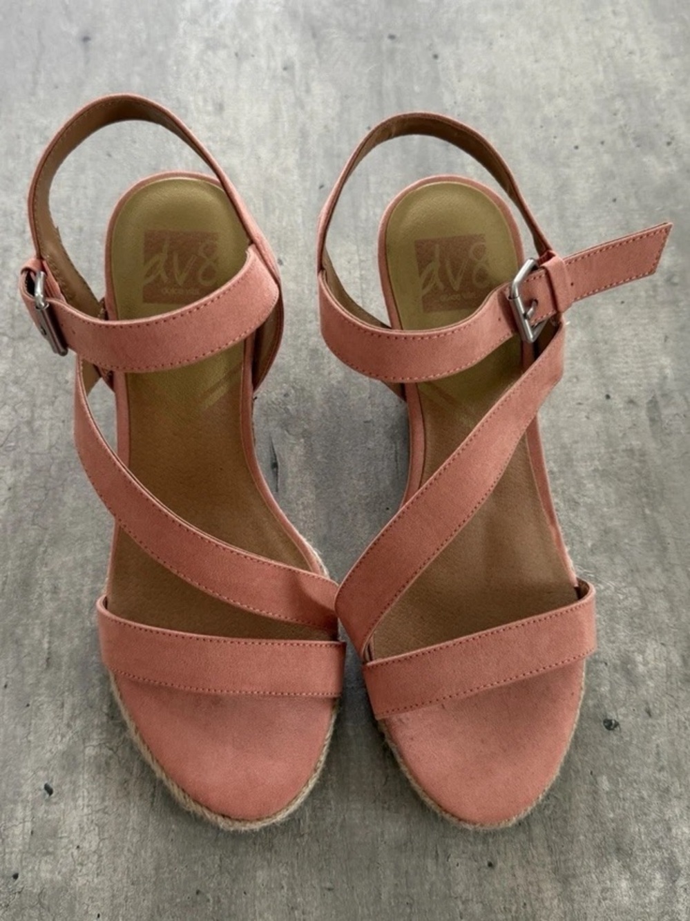 Dolce Vita Pink Dusty Rose Ankle-Strap Wedge Sandals-Size 8